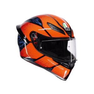K1 S SPEEDARMOR BLACK/ORANGE/BLUE - MOTORBIKE FULL FACE HELMET DOT (E2206)