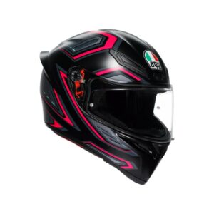 K1 S SLING MATT BLACK/PINK - MOTORBIKE FULL FACE HELMET DOT (E2206)