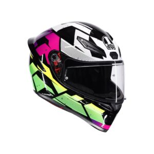 K1 S PUNKPULSE BLACK/PURPLE/LIME - MOTORBIKE FULL FACE HELMET DOT (E2206)