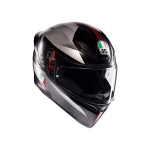 K1 S LAP MATT BLACK/GREY/RED - MOTORBIKE FULL FACE HELMET DOT (E2206)
