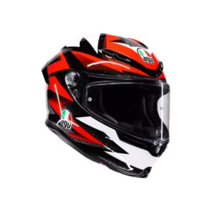 K6 S BRAVEN BLACK/RED/WHITE - MOTORBIKE FULL FACE HELMET DOT (E2206)