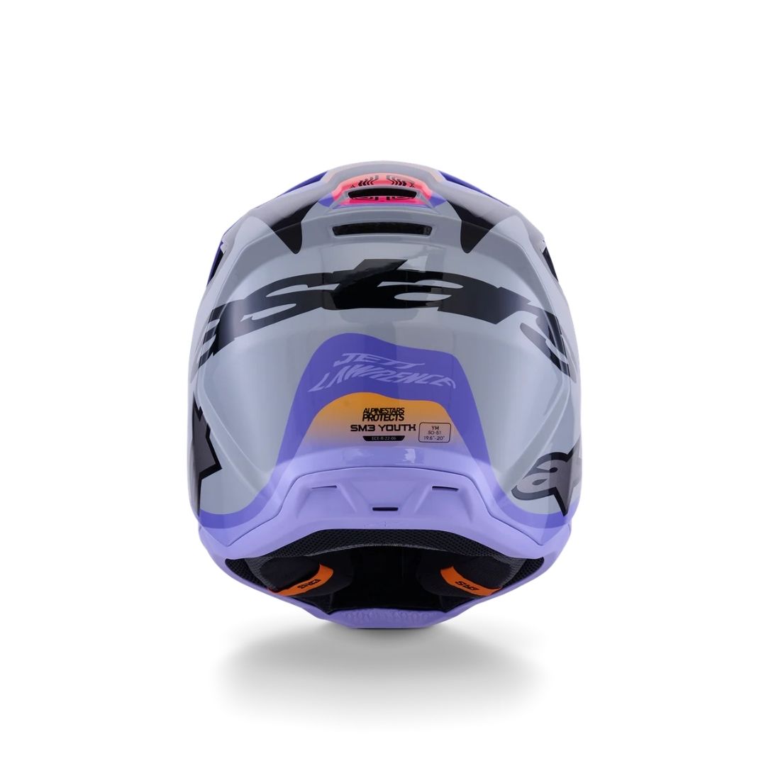 SM3 Jettson Helmet ECE06/DOT - Gray/Purple/Black Glossy - Image 5