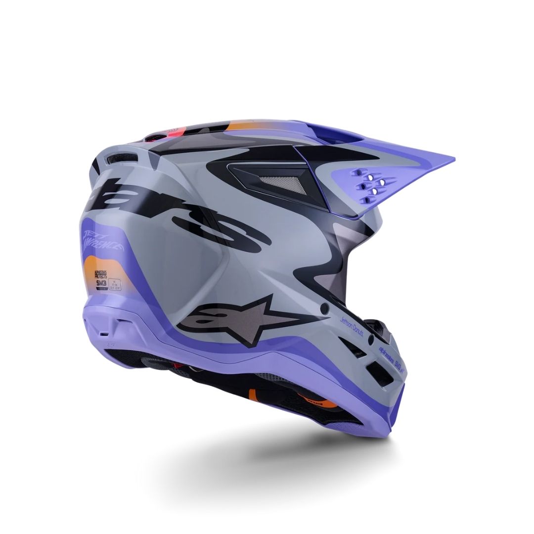 SM3 Jettson Helmet ECE06/DOT - Gray/Purple/Black Glossy - Image 3
