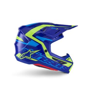 S-M7 Deed Helmet ECE06/DOT - Blue/Yellow Fluo Glossy