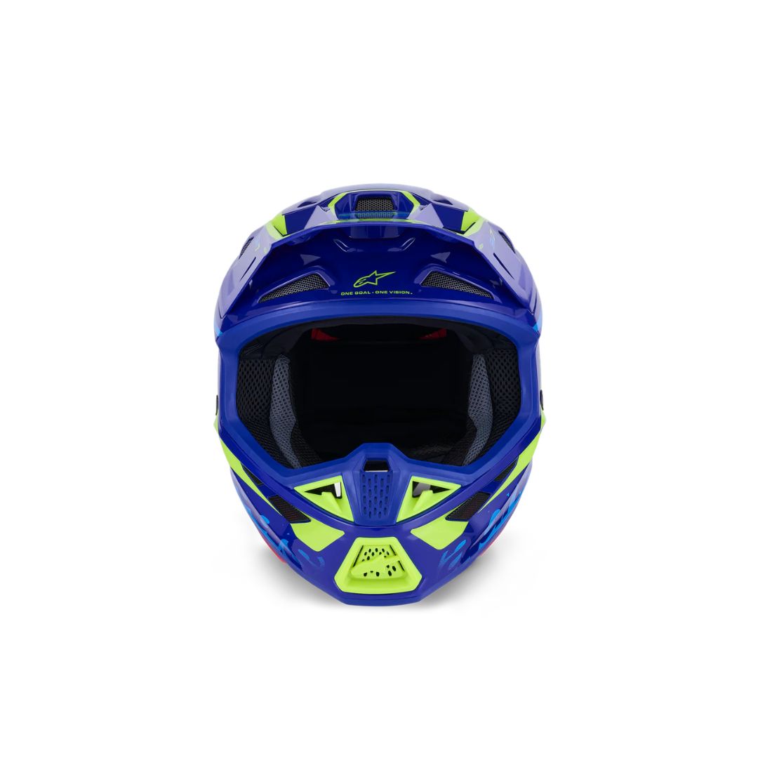 S-M7 Deed Helmet ECE06/DOT - Blue/Yellow Fluo Glossy - Image 6
