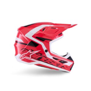 S-M7 Deed Helmet ECE06/DOT - Red/Black/White Glossy
