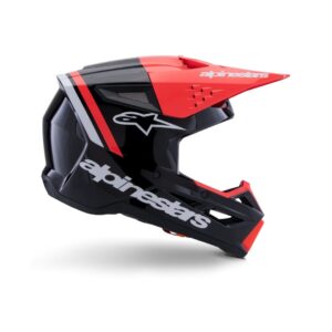 SM3 Radium Helmet ECE06/DOT - Black/Red Fluo/White Glossy
