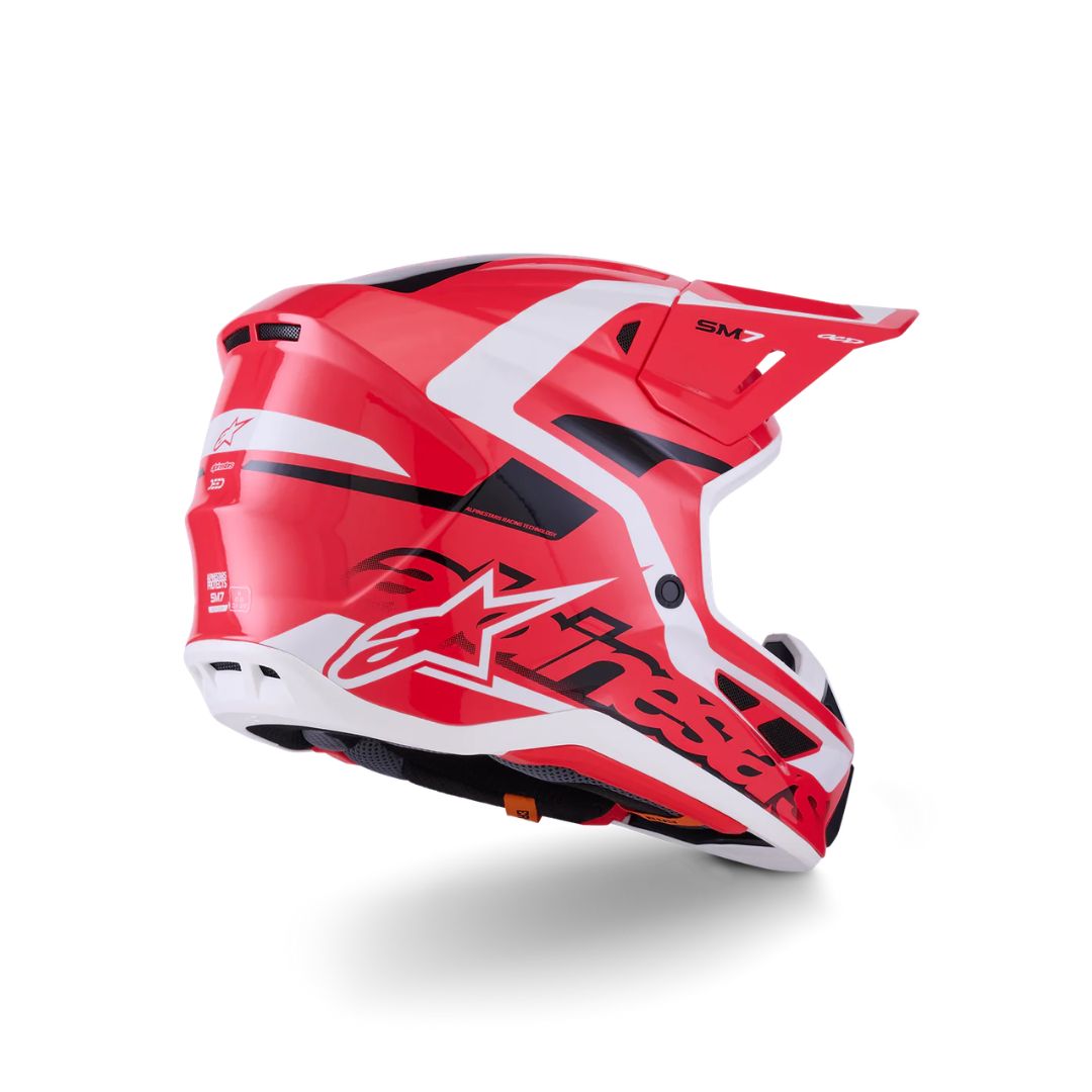 S-M7 Deed Helmet ECE06/DOT - Red/Black/White Glossy - Image 6