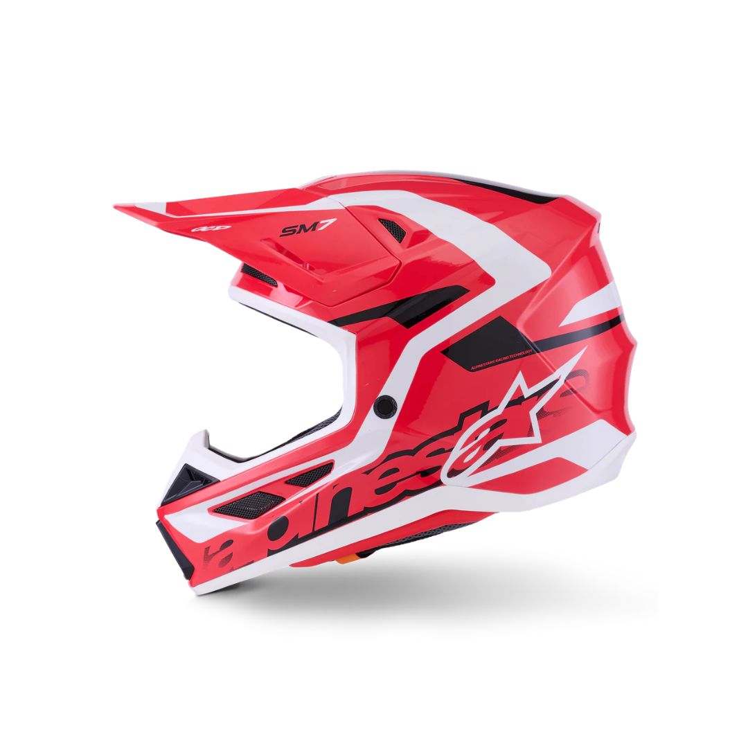 S-M7 Deed Helmet ECE06/DOT - Red/Black/White Glossy - Image 5