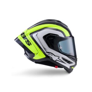 Supertech R10 Arius Helmet ECE06/DOT -  Black/Silver/Yellow Fluo Glossy