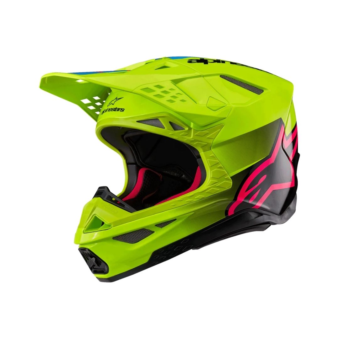 Supertech M10 Unite Helmet - Yellow Fluo/Black/Diva Pink Glossy - Image 3
