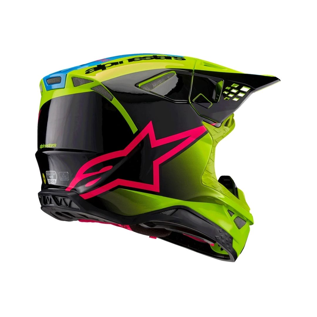 Supertech M10 Unite Helmet - Yellow Fluo/Black/Diva Pink Glossy - Image 6