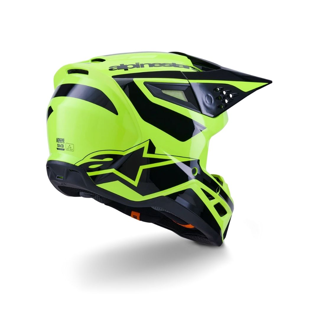 SM3 Heat Helmet ECE06/DOT - Yellow Fluo/Black Glossy - Image 4