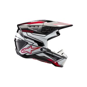 SM5 Action 2 Helmet - Black/White/Bright Red Glossy