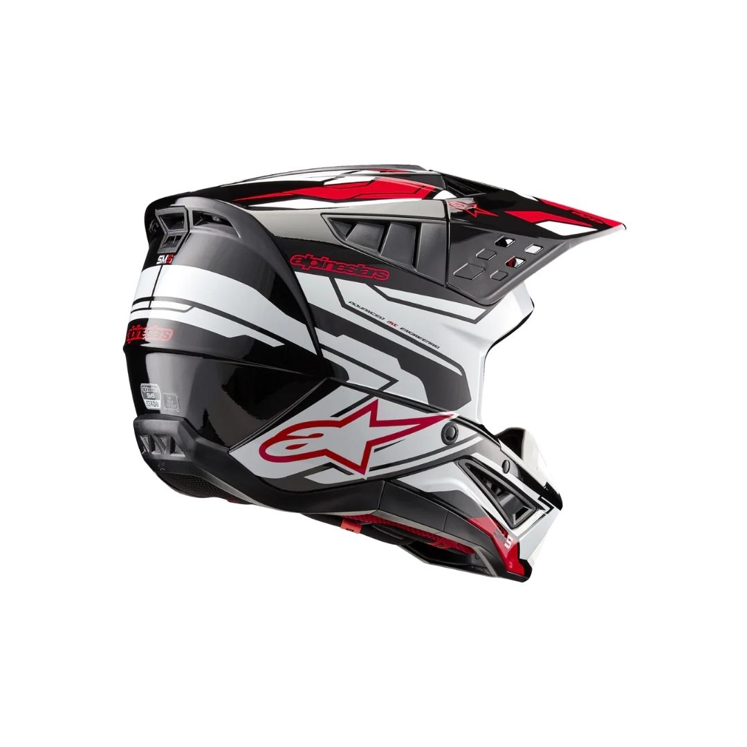 SM5 Action 2 Helmet - Black/White/Bright Red Glossy - Image 6