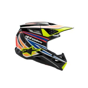 SM3 Youth Wurx Helmet ECE06/DOT - Black/Yellow Fluo/Blue Red Glossy