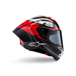 Supertech R10 Element Helmet - Black/Carbon Bright Red/White Glossy