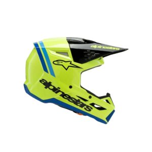 SM3 Youth Radium Helmet ECE06/DOT - Yellow Fluo/Black/Blue Glossy