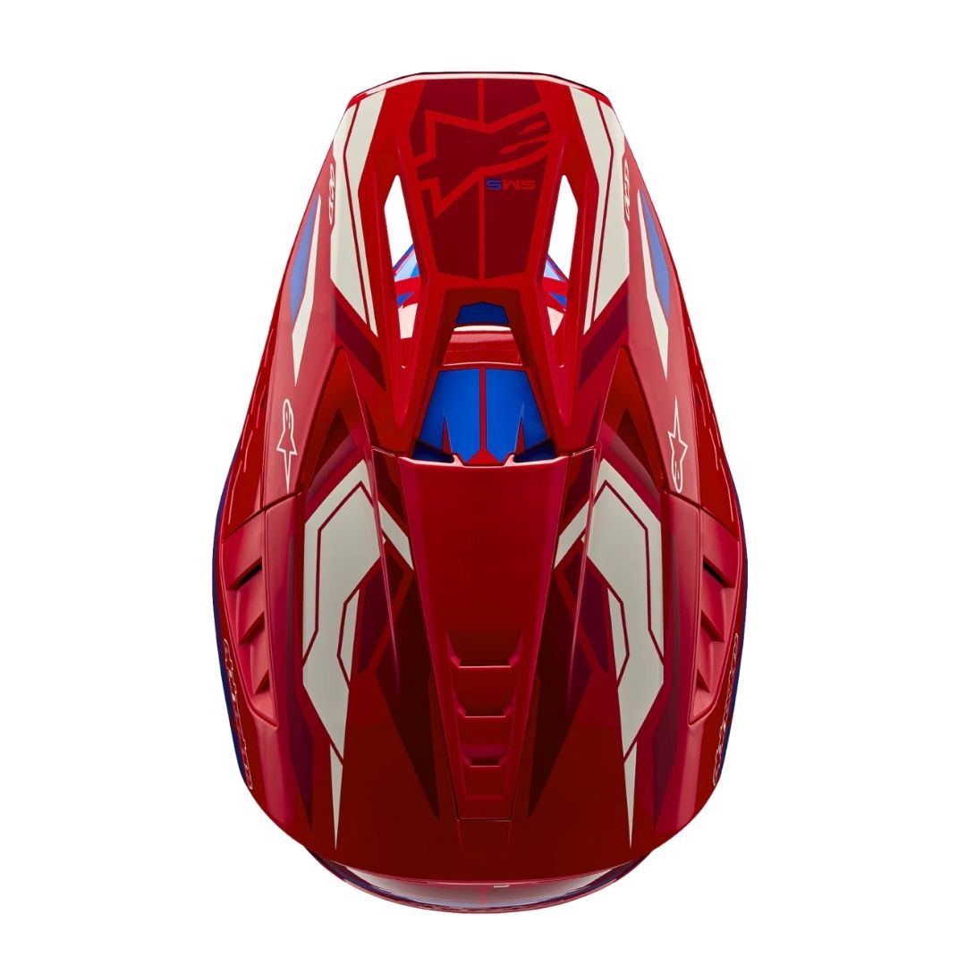 SM5 Action 2 Helmet - Bright Red/Blue Glossy - Image 6