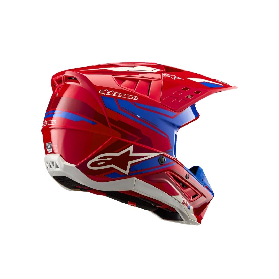 SM5 Action 2 Helmet - Bright Red/Blue Glossy - Image 5