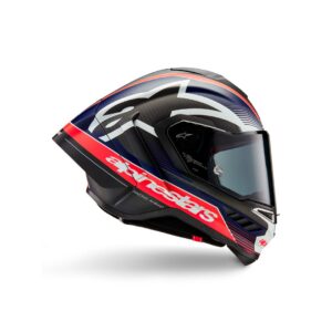 Supertech R10 Team Helmet - Black/Carbon Red Fluo/Blue Matte