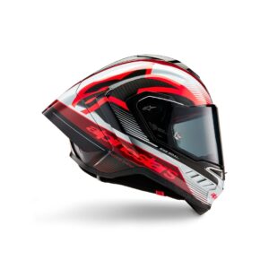 Supertech R10 Team Helmet - Black/Carbon Red/White Glossy
