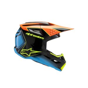 SM3 Youth Fray Helmet ECE06/DOT - Black/Orange/Yellow Fluo Glossy