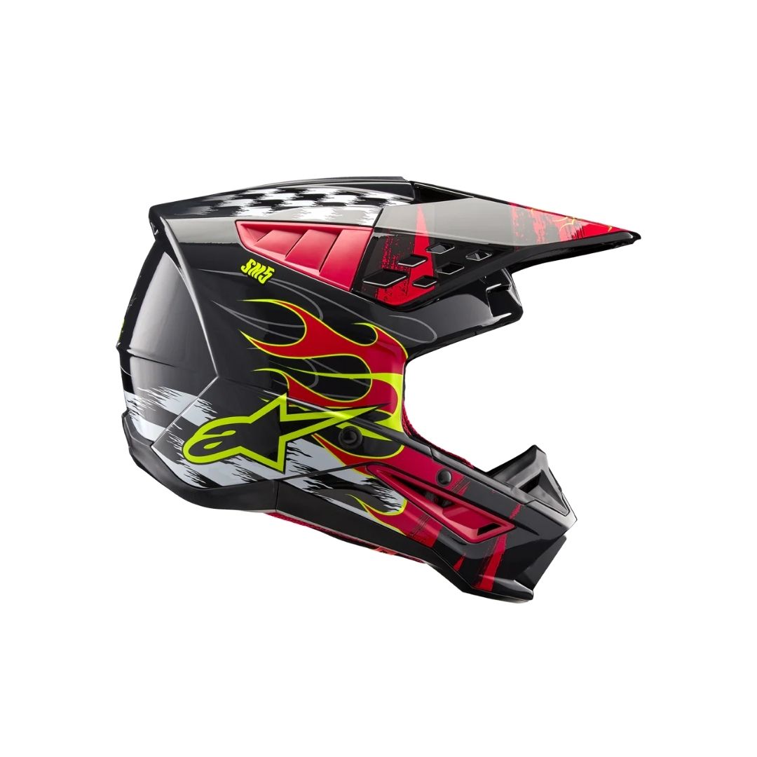 SM5 Rash Helmet - Dark Gray/Bright Red Glossy