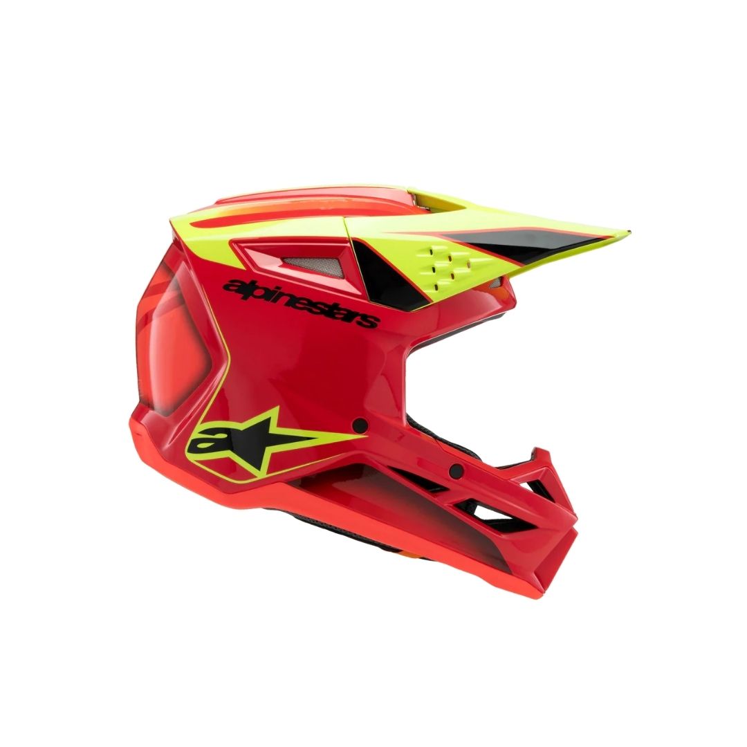 SM3 Youth Fray Helmet ECE06/DOT - Red/Yellow Fluo/Black Glossy
