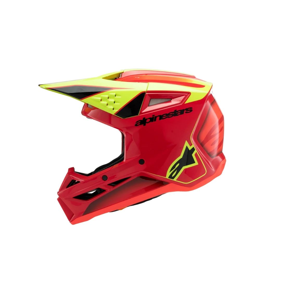 SM3 Youth Fray Helmet ECE06/DOT - Red/Yellow Fluo/Black Glossy - Image 5