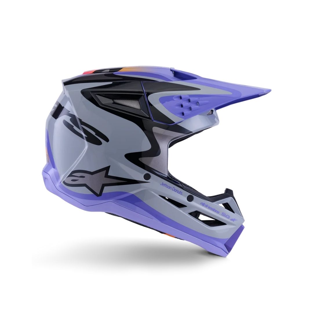 SM3 Jettson Helmet ECE06/DOT - Gray/Purple/Black Glossy