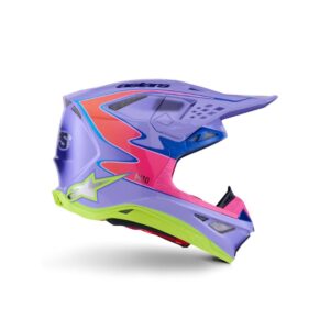 Limited Edition Supertech M10 Jett Lawrence R01 Helmet - Purple/Pink Fluo/Yellow Fluo Glossy