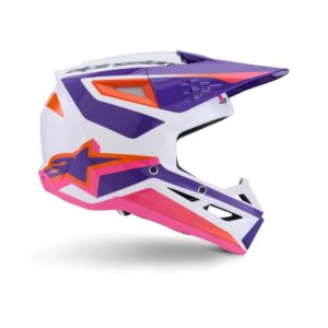 SM3 Heat Helmet ECE06/DOT -  White/Purple/Pink Glossy