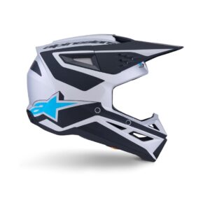 SM3 Heat Helmet ECE06/DOT - Silver/Blue/Black Matte